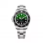 Relógio de pulso analógico de quartzo de homem BOBROFF BF0002i 42mm mostrador preto bracelete de pele
