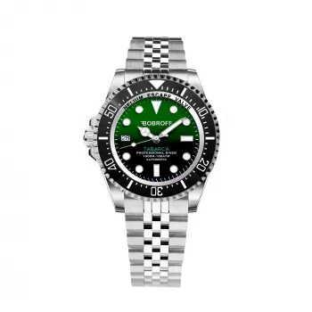 BOBROFF MAN BF0002iJ 42mm relógio analógico de quartzo com mostrador preto e bracelete de pele preta