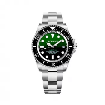 Relógio analógico de quartzo de homem BOBROFF BF0002J1 44mm mostrador preto bracelete de pele genuína