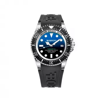 BOBROFF MAN BF0003-BFSTN relógio analógico de quartzo 42mm mostrador azul bracelete de pele castanha