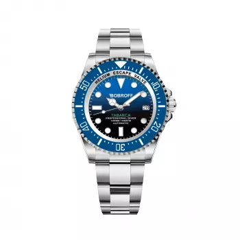 BOBROFF MAN BF0003ba Relógio analógico de quartzo 42mm mostrador preto bracelete de pele