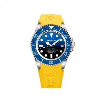 BOBROFF MAN BF0003baBFSTA relógio analógico de quartzo 44 mm mostrador preto bracelete de pele