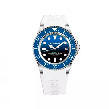 BOBROFF MAN BF0003baBFSTB 42mm relógio analógico de quartzo com mostrador preto e bracelete de pele