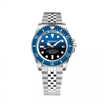 BOBROFF MAN BF0003baBFSTJ relógio analógico de quartzo 42mm mostrador preto bracelete de pele