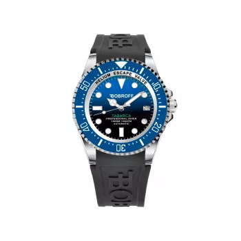 BOBROFF MAN BF0003baBFSTN relógio analógico de quartzo 42mm aço inoxidável mostrador preto bracelete de pele