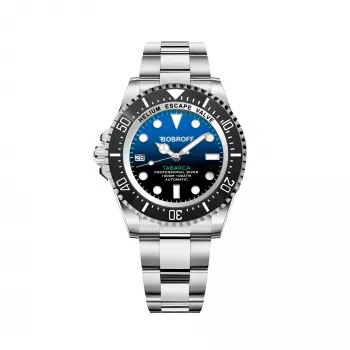 Relógio de pulso analógico de quartzo BOBROFF MAN BF0003i 42mm com bracelete de pele preta