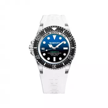 BOBROFF MAN BF0003i-BFSTB Relógio de pulso de quartzo de homem 42mm aço inoxidável mostrador preto bracelete prateada