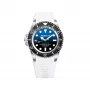 BOBROFF MAN BF0003i-BFSTB Relógio de pulso de quartzo de homem 42mm aço inoxidável mostrador preto bracelete prateada
