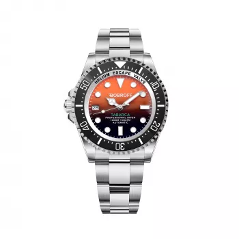 Relógio analógico de quartzo de homem BOBROFF MAN BF0004i 42mm mostrador preto bracelete de pele