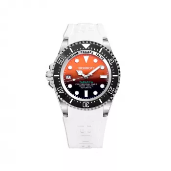 Relógio de quartzo analógico BOBROFF MAN BF0004i-BFSTB 42mm aço inoxidável mostrador preto bracelete prateada
