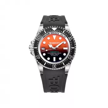 Relógio de quartzo analógico BOBROFF MAN BF0004i-BFSTN 42mm mostrador preto bracelete de couro