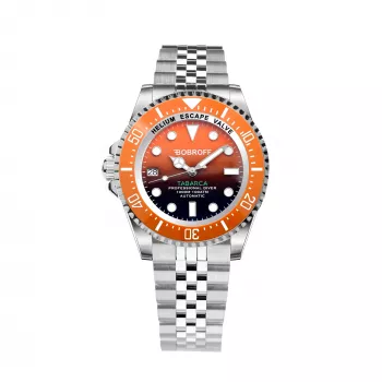Relógio analógico de quartzo de homem BOBROFF MAN BF0004ibnBFST 42mm mostrador azul bracelete de couro castanho
