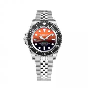 BOBROFF MAN BF0004iJ Relógio analógico de quartzo 42mm Mostrador preto Pulseira em pele genuína