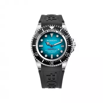 BOBROFF MAN BF0009-BFSTN relógio analógico de quartzo 44mm caixa de aço inoxidável mostrador preto bracelete de pele