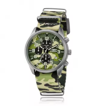 Relógio de homem BOBROFF BF0020 analógico de quartzo 42mm aço inoxidável pele preta