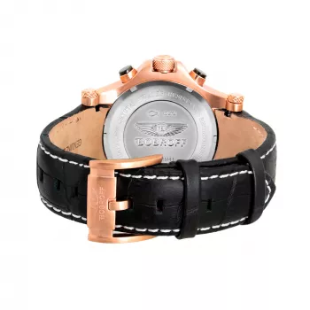 BOBROFF relógio de pulso analógico de quartzo de homem BF1001M15 44 mm bracelete de pele preta