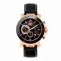 BOBROFF relógio de pulso analógico de quartzo de homem BF1001M15 44 mm bracelete de pele preta
