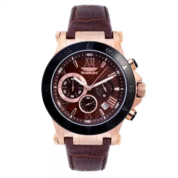 BOBROFF MAN BF1001M65 relógio analógico de quartzo 44mm mostrador preto bracelete de pele