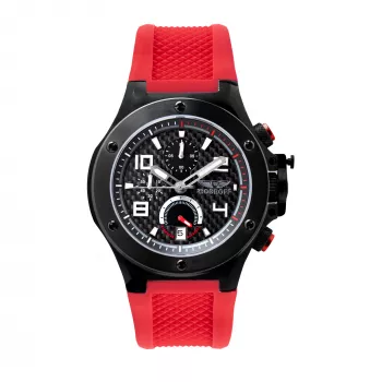 Relógio analógico de quartzo BOBROFF MAN BF1002M14 42mm mostrador preto bracelete de pele