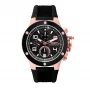 Relógio analógico de quartzo BOBROFF MAN BF1002M15 43 mm mostrador preto bracelete em pele