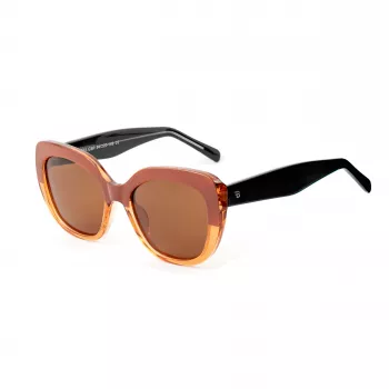 Óculos de sol de mulher BOBROFF BFG0001-C4P - armação retangular de plástico, lentes de policarbonato cinzentas UV400, 54/20/149 mm