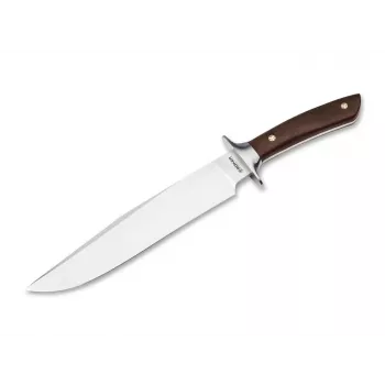 Böker Arbolito Toro GX ACX 390 faca fixa com cabo de madeira guayacan e bainha de couro