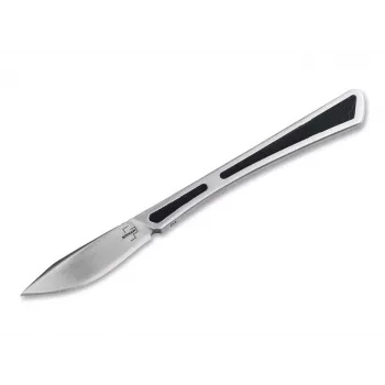 Faca bisturi Boker Plus aço D2 cabo G10 bainha Kydex transporte ao pescoço 02BO072