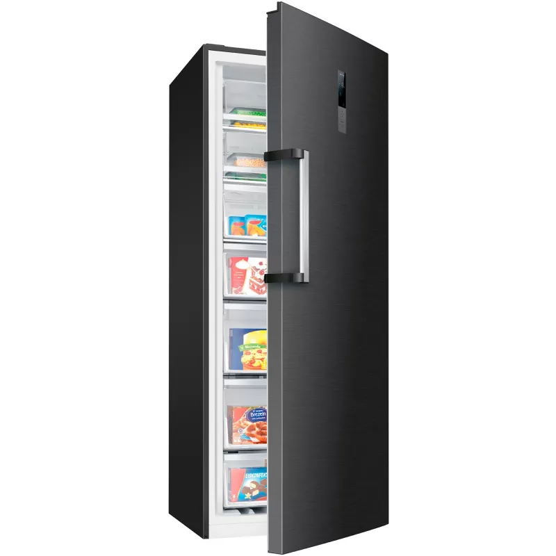 Congelador vertical BOMANN GSVS 7365 Convertible SmartSteel Dark aço inoxidável 360L NoFrost