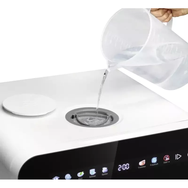 Máquina de lavar louça de bancada Bomann TSG 5702 branca com depósito de água de 5L, 2 coberturas, 6 programas, classe energética F