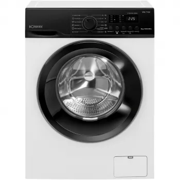 BOMANN WA 7162 máquina de lavar de carga frontal, 7 kg, 1400 rpm, branco/preto