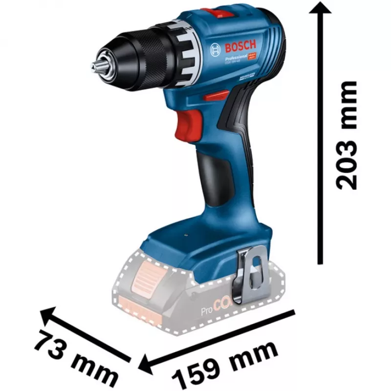 Bosch 18V Professional Conjunto Martelo perfurador GBH 18V-22 + Berbequim aparafusador GSR 18V-45 - (azul/preto, 2x bateria Li-Ion 4.0Ah, broca para martelo e conjunto de pontas, bolsa de ferramentas) (0615V0003D)