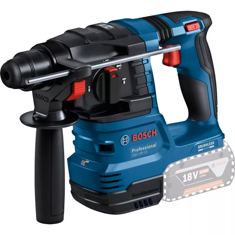 Bosch 18V Professional Conjunto Martelo perfurador GBH 18V-22 + Berbequim aparafusador GSR 18V-45 - (azul/preto, 2x bateria Li-Ion 4.0Ah, broca para martelo e conjunto de pontas, bolsa de ferramentas) (0615V0003D)