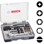 Conjunto de 20 bits de aparafusar Bosch 2607002786 com suporte universal magnético, bits de 25 mm em aço S2 para Phillips, Pozidriv, fenda, Torx, hex