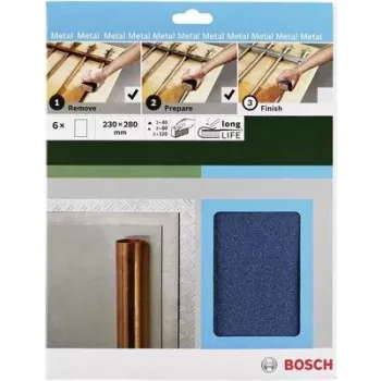 Bosch Accessories 2609256C43 Conjunto de lixa manual, grão 40/80/120, 230 x 280 mm, 1 conjunto