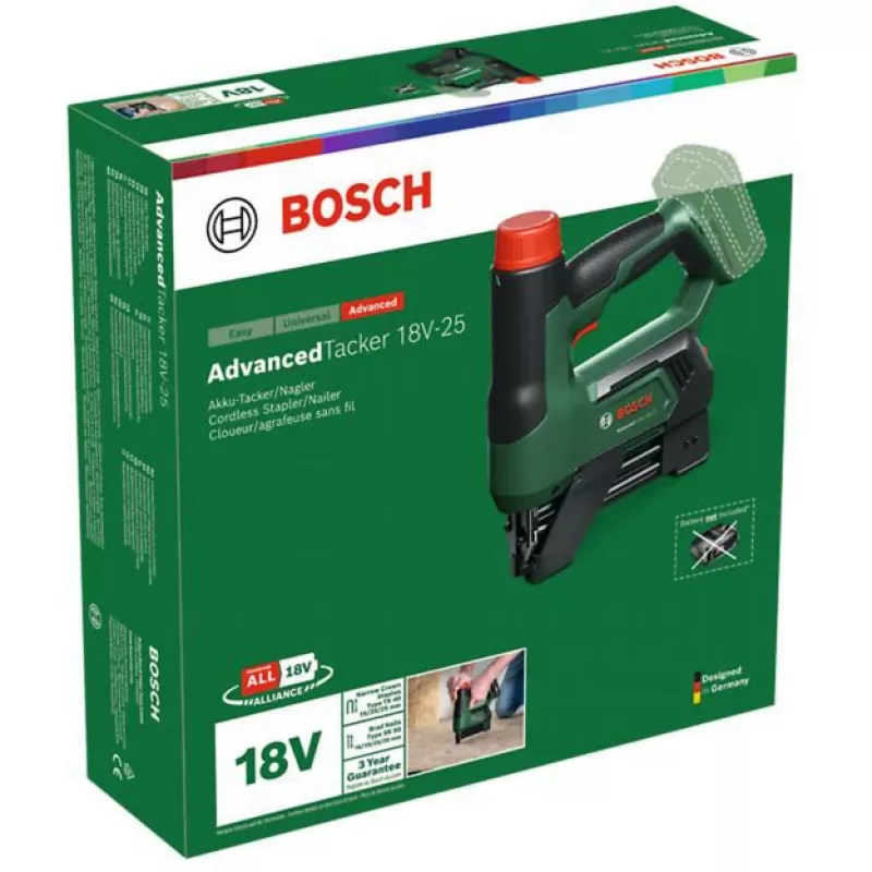 Bosch AdvancedTacker 18V-25 Agrafador/pregador a bateria (Bare Tool) Verde/Preto