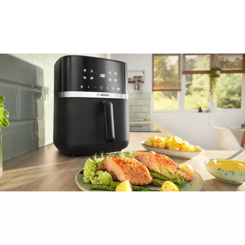 Fritadeira de ar BOSCH MAF462B0 Series 4 (preta, 2050 W, cesto 6,1 L)