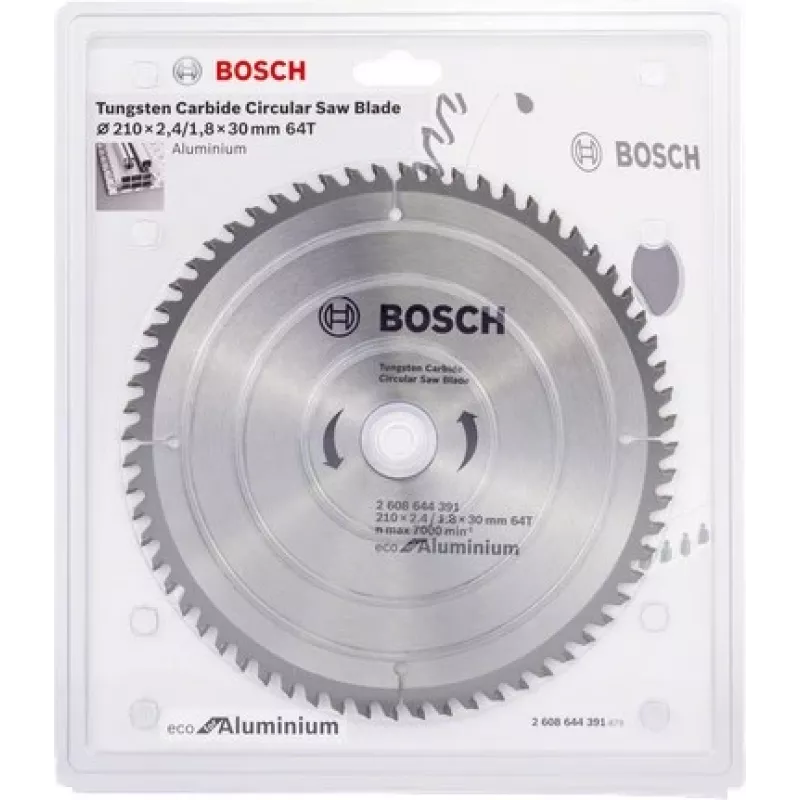 Lâmina de serra para alumínio BOSCH 210x30mm 64 dentes ECO