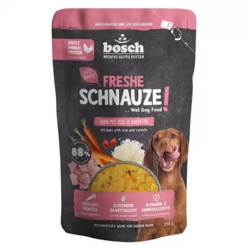 BOSCH Freshe Schnauze Chicken, Rice & Carrots Alimento húmido mono para cães – 250 g