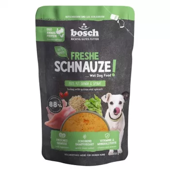 BOSCH Freshe Schnauze Alimento húmido para cães com peru, quinoa e espinafres – 250 g