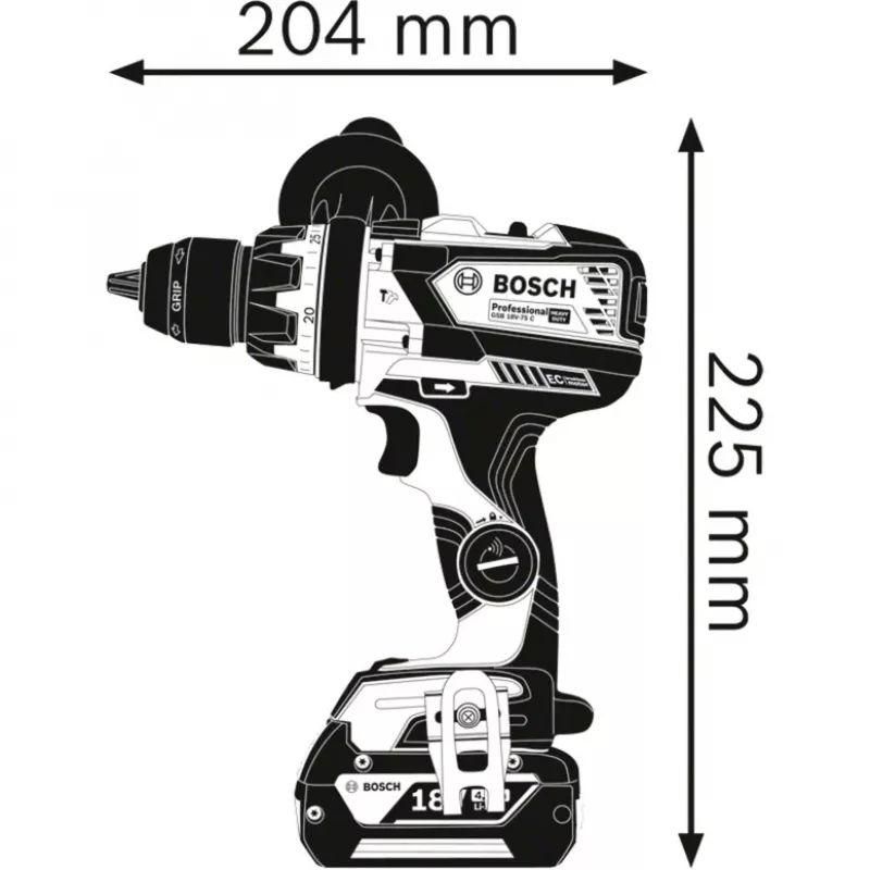 Bosch GSB 18V-110 C Professional Berbequim de impacto a bateria 18V (sem bateria, azul/preto)