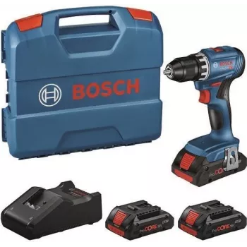 Bosch GSR 18V-45 Professional aparafusadora sem fio 18V com 3x baterias de iões de lítio 2,0Ah, 45 Nm sem escovas, L-BOXX 102, carregador 0615A5002N