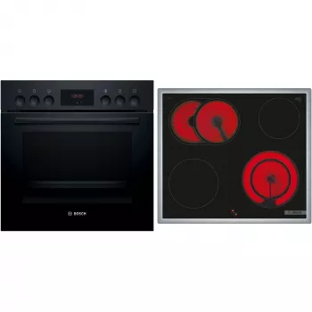 Bosch HND211LB2 conjunto de forno de encastrar e placa de indução preto (HEF113BB0 + NKN645GA2E)