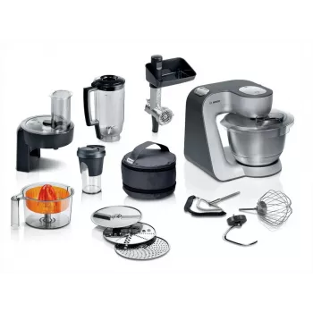 Bosch MUM58359 Robot de cozinha vermelho rubi/prateado 1000W 3,9L tigela de aço inoxidável