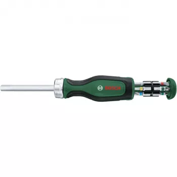 Conjunto de chave de fendas com catraca para bits Bosch PowerTools, 13 peças, binário até 50 Nm, verde/preto (1600A032V0)