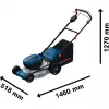 Corta-relvas a bateria BOSCH POWERTOOLS GRA 18V2-46SP Professional, 36V (2x18V), azul, 2x bateria de iões de lítio 5,5 Ah, carregador
