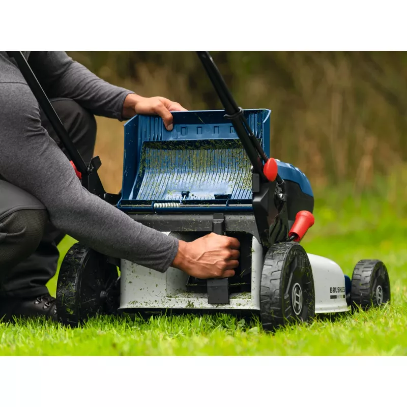 Corta-relvas a bateria BOSCH POWERTOOLS GRA 18V2-46SP Professional, 36V (2x18V), azul, 2x bateria de iões de lítio 5,5 Ah, carregador