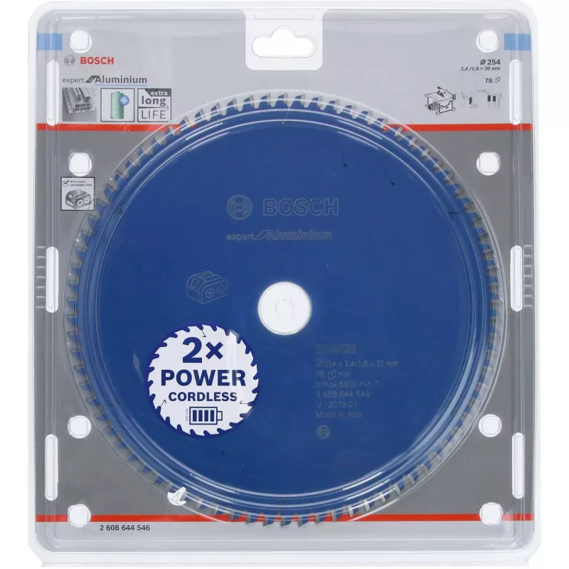 BOSCH POWERTOOLS Expert disco de serra para alumínio 254 mm x 30 mm furo, 78 dentes, HLTCG, para serras de bancada a bateria