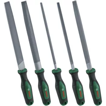 Bosch Conjunto de 5 Limas, 200 mm, Verde/Preto