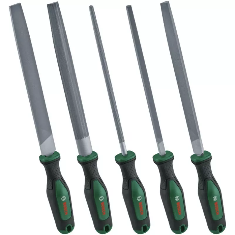Conjunto de 5 limas Bosch, 200 mm, verde/preto