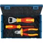 Conjunto de 3 ferramentas manuais Bosch PRO em L-BOXX Mini (alicate universal, alicate de bomba de água, faca universal) Azul